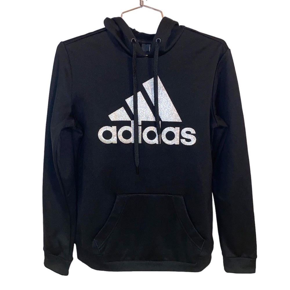 ADIDAS Black And Silver Hoodie Size S